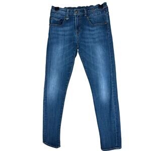 R13 Boy Skinny Jeans Size 27 Vintage Dark Wash Mid Rise Distressed Denim Women's